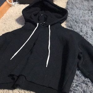 black cropped hoodie
